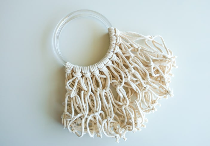 DIY woven macrame handbag