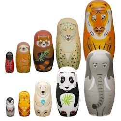 World Wildlife nesting dolls