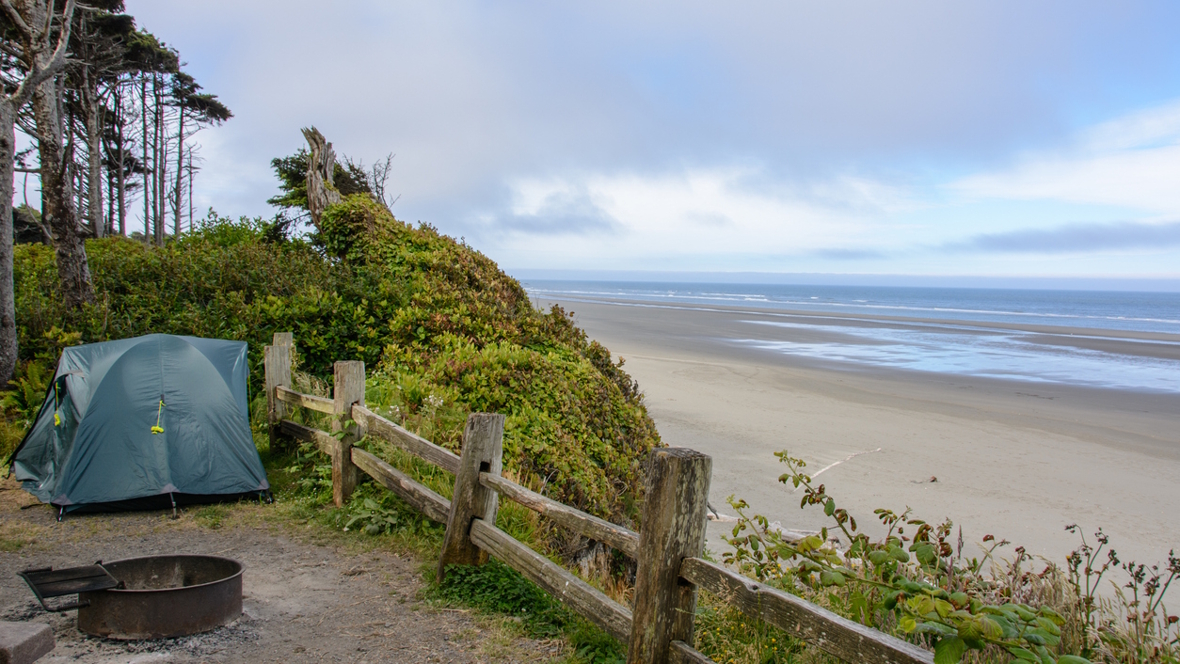 tent at Kalaloch campground