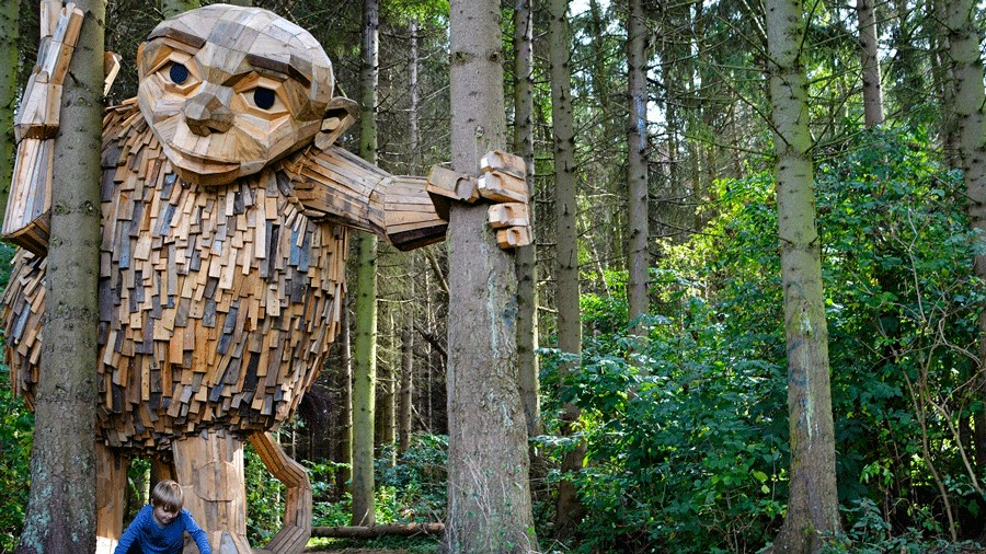 Little Tilde is a Thomas Dambo troll in Denmark