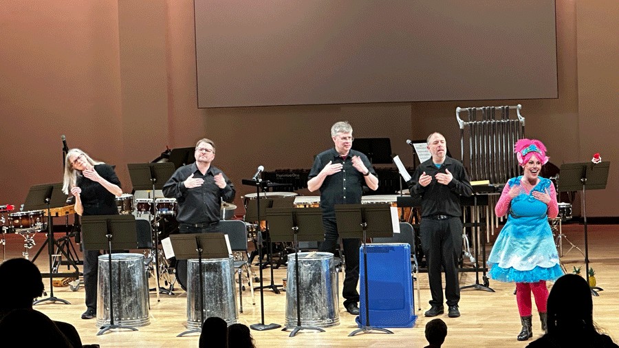 Musicians on stage during a Symphony Tacoma Mini Maestros concert