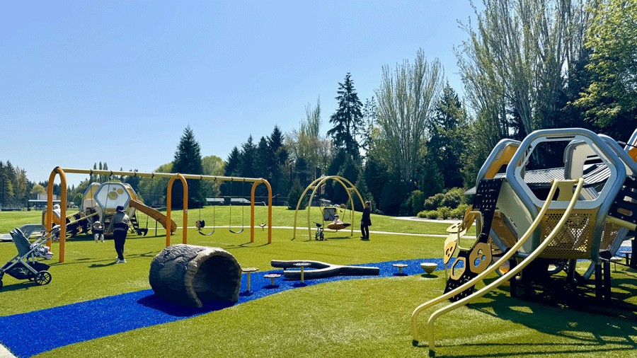 swings and climbing structures at hidden valley park playground