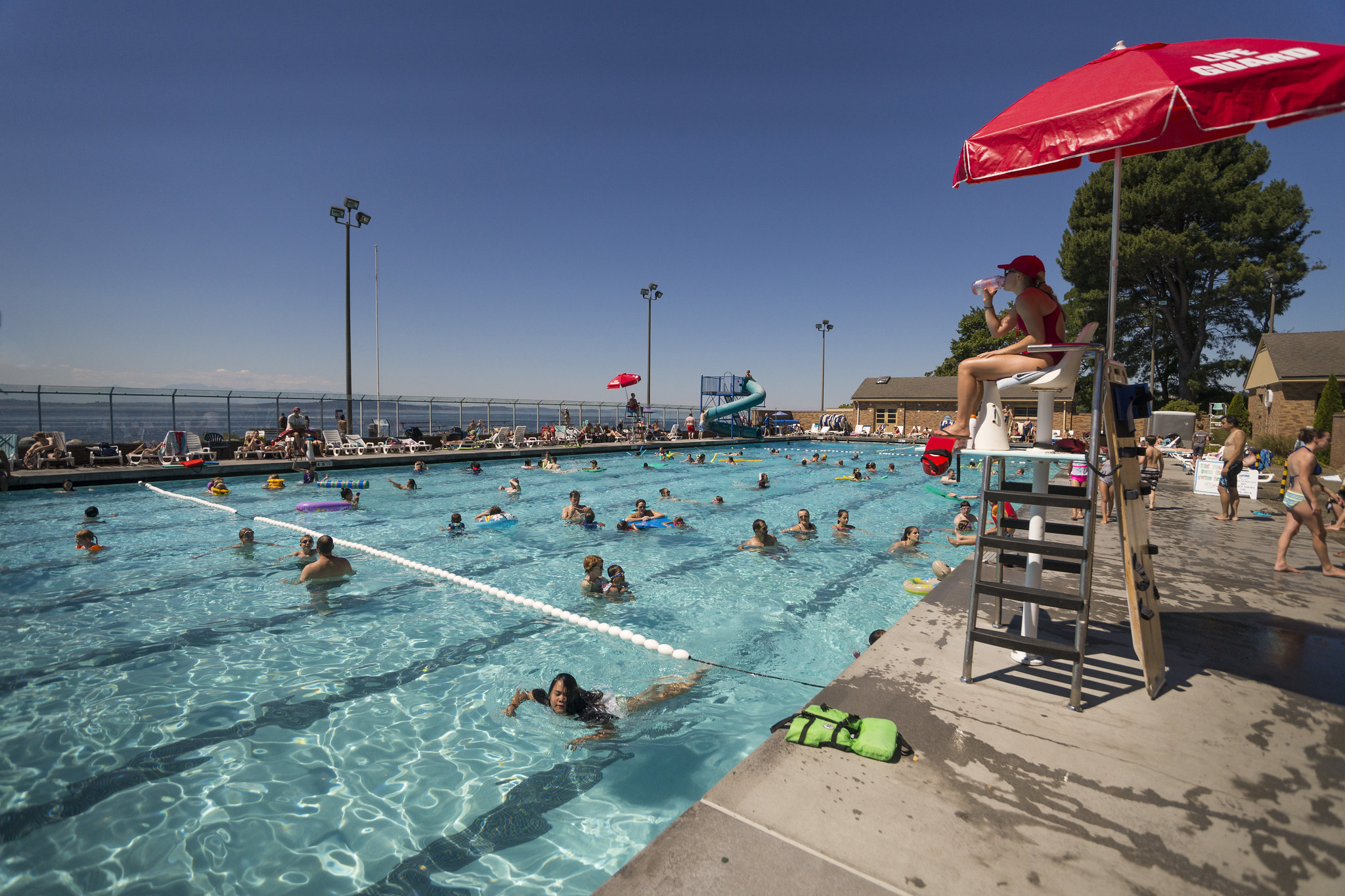 Seattle outdoor swimming pool Colman Pool in West Seattle Lincoln Park