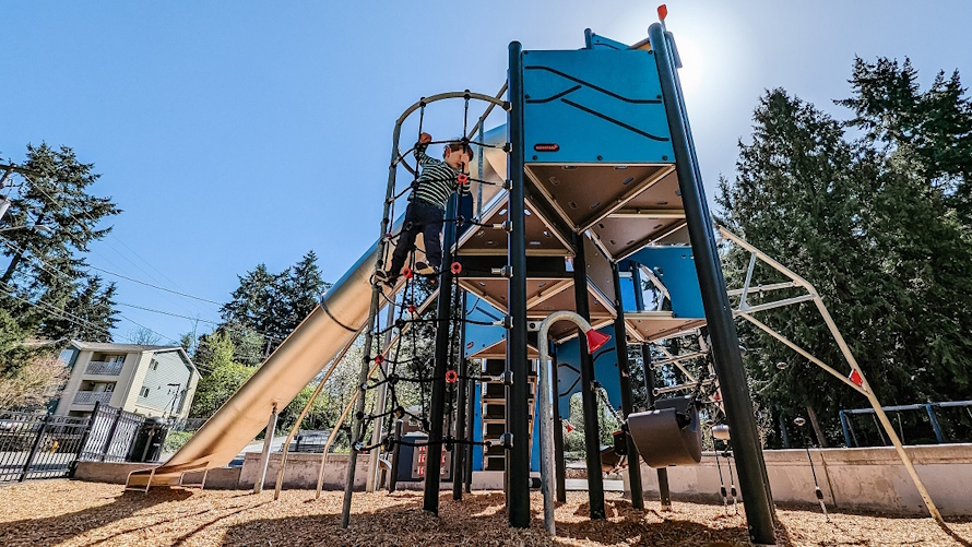 Best Seattle playgrounds include Salt Air Vista Park in Kent opened in 2023.