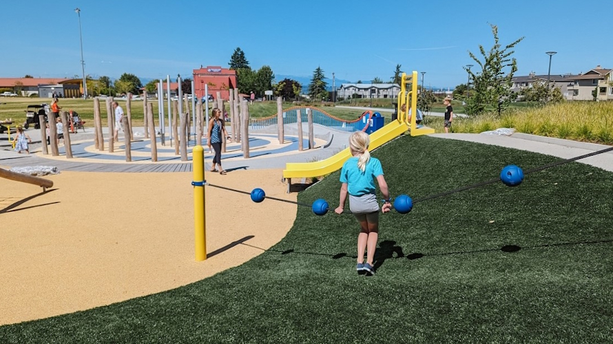 Mika's Playground at Civic Park rope and balls. Photo credit Natasha Dillinger