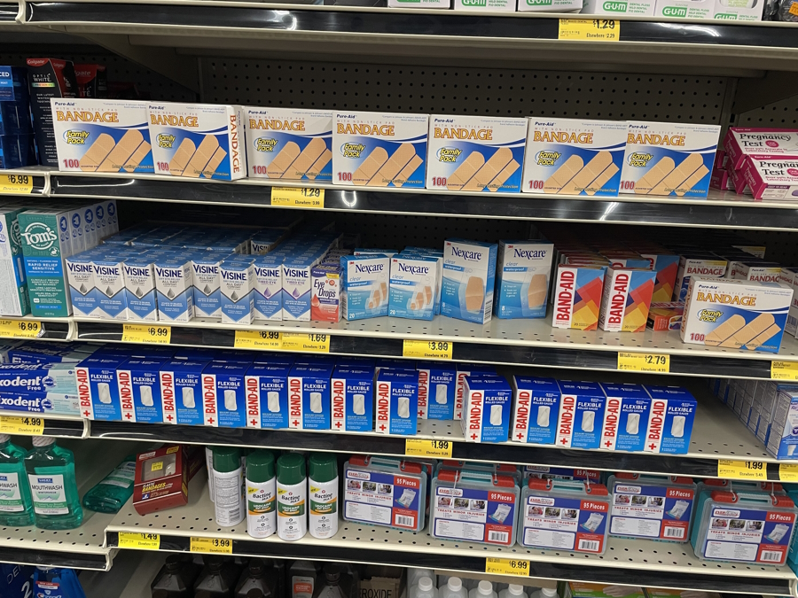 First aid section at Grocery Outlet
