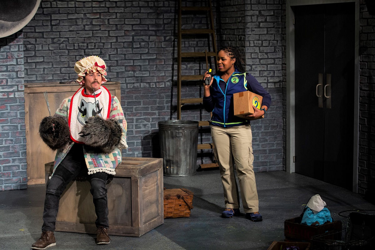 Actors Claudine Mboligikpelani Nako and Conner Neddersen perform in SCT’s “Red Riding Hood.” Credit: Angela Sterling