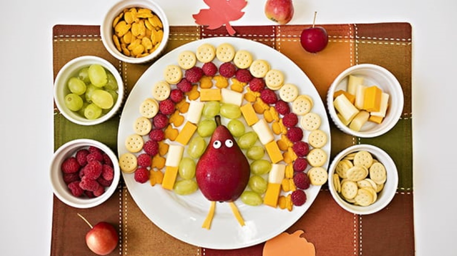Thanksgiving cheese and fruit board