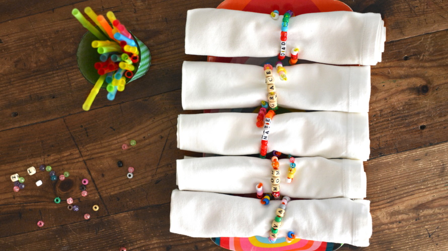 Pony bead napkin rings