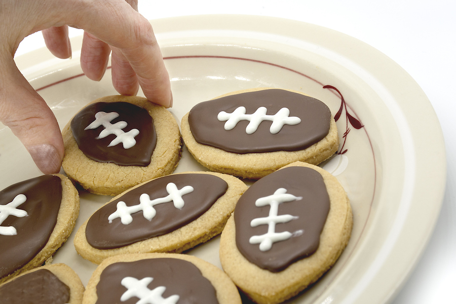 football cookies for Super Bowl