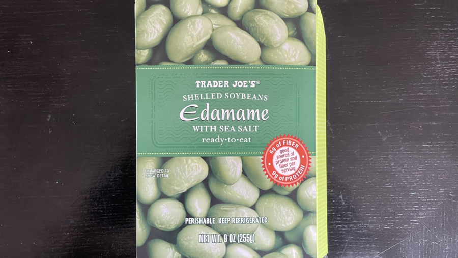 Edamame from Trader Joe's lunch