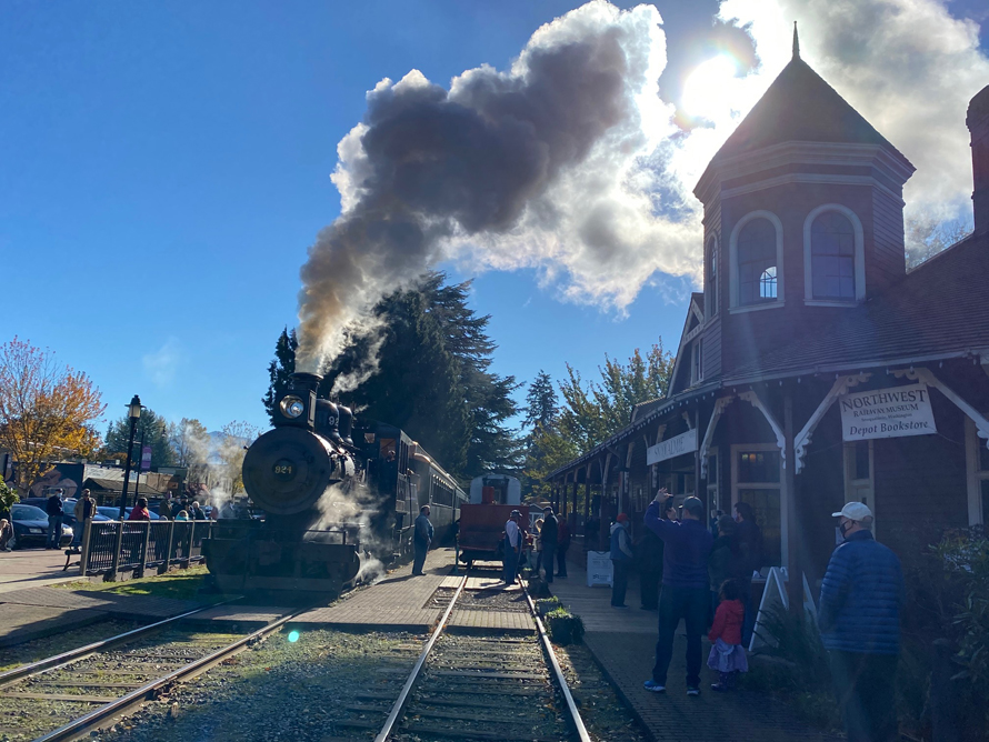Yuletide Express train ride Seattle area families Northwest Railway Museum