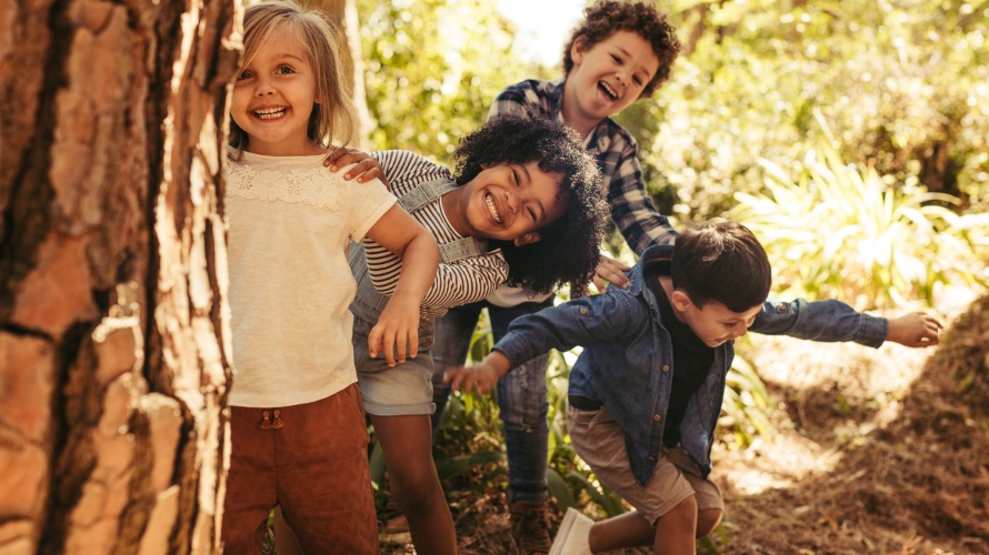 Kids playing hide-and-seek