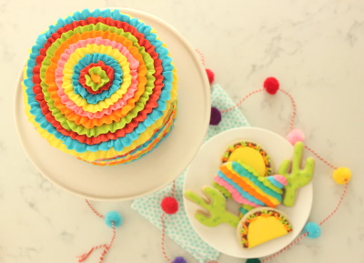 Pinata Ruffle Cake