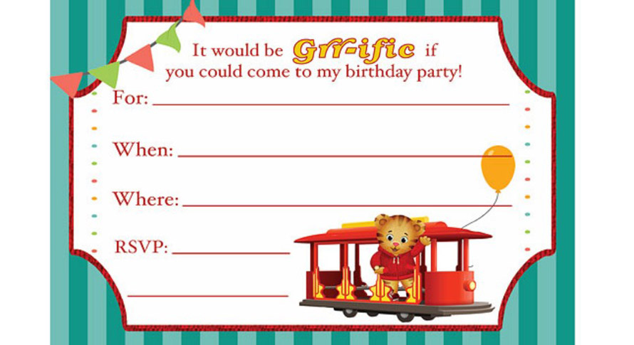 printable tiger invitation
