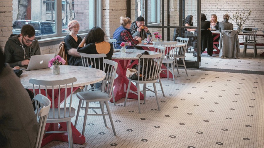 interior of General Porpoise, a Seattle doughnut shop