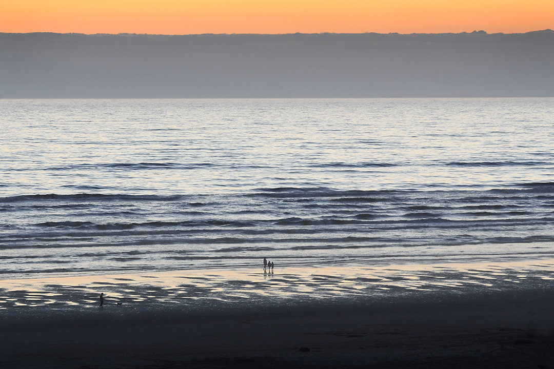 View of the Seabrook beach at sunset