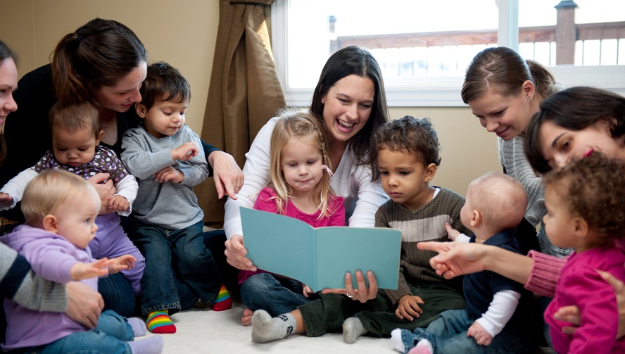 Women and toddlers