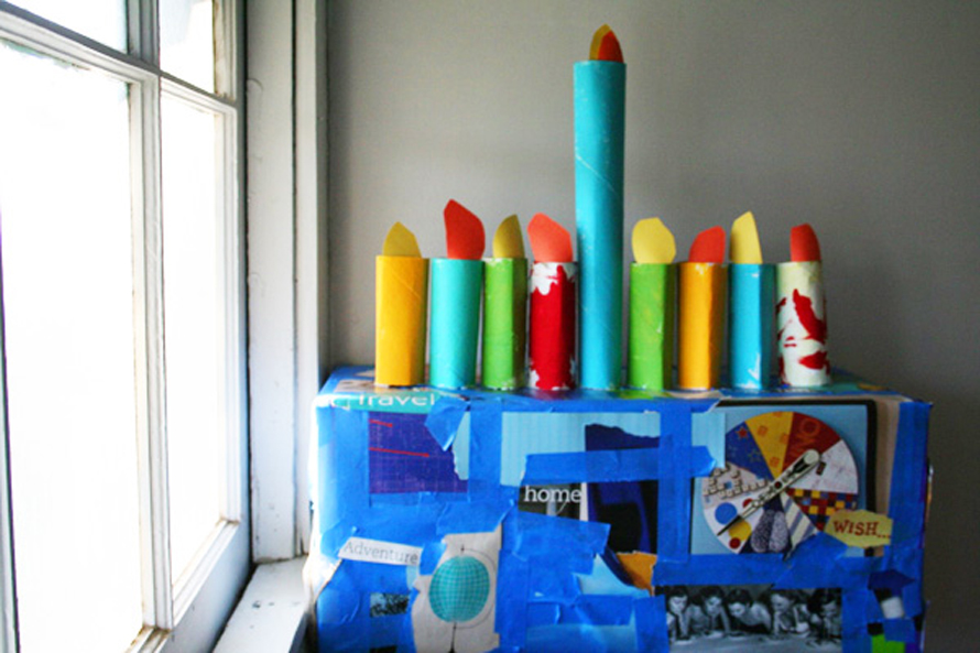 recycled menorah