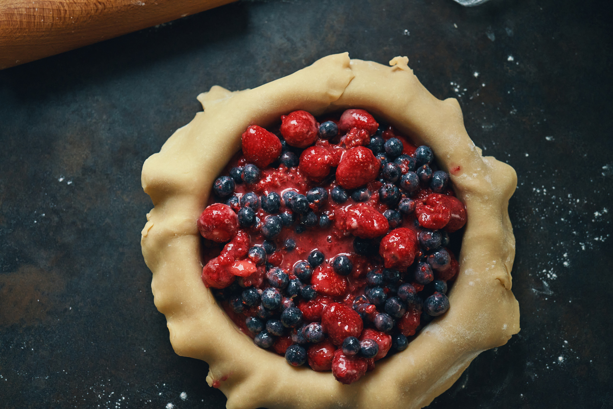 Triple berry Pi Day pie