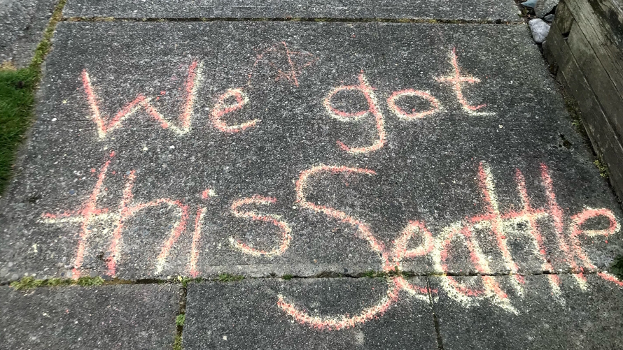 Positive sidewalk chalk menssage