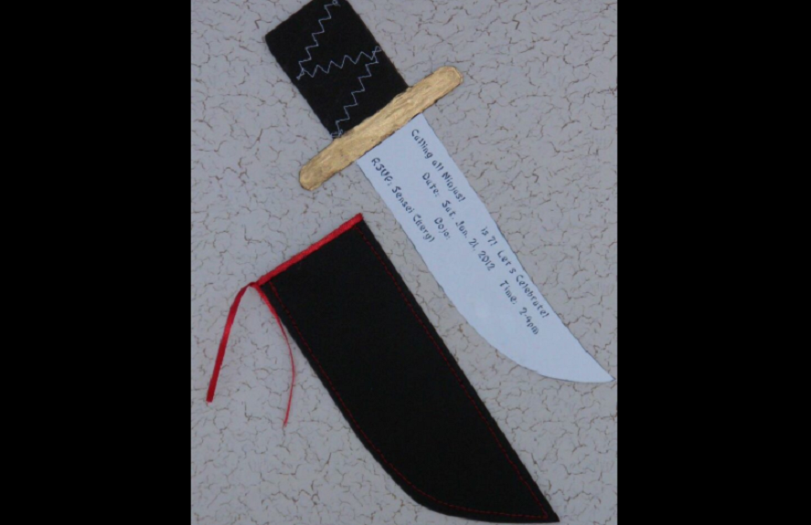 DIY ninja knife invitation