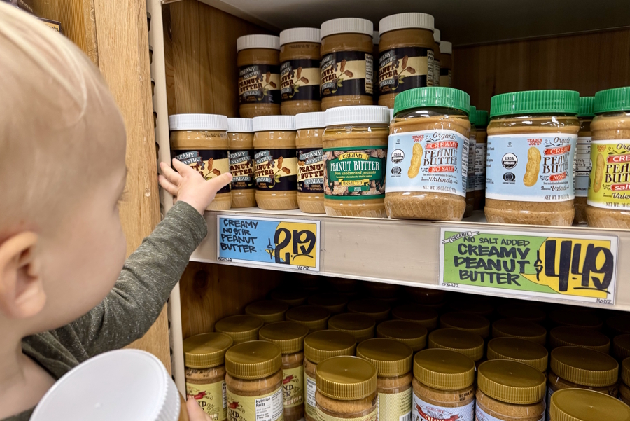 jar of peanut butter at Trader Joes