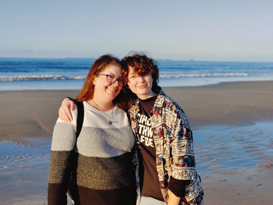 Gemma and her child in New Zealand