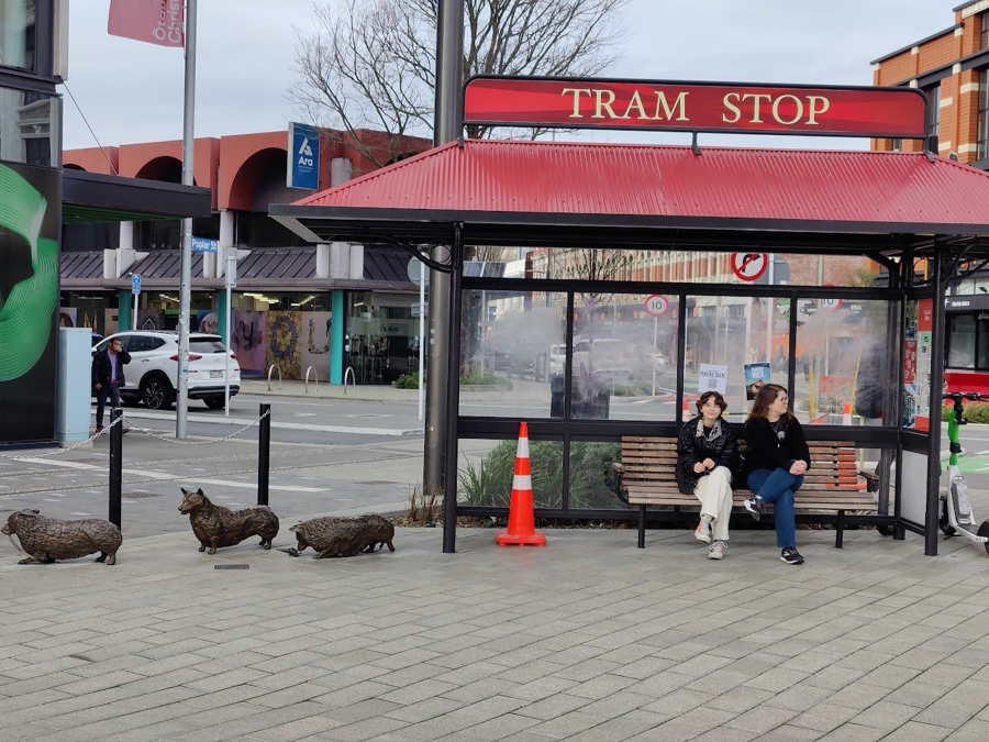 a Tram stop in in New Zealand