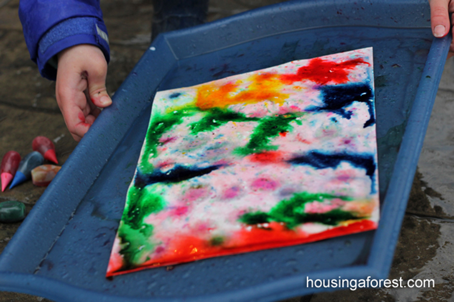 painting with rain idea from Housing a Forest blog