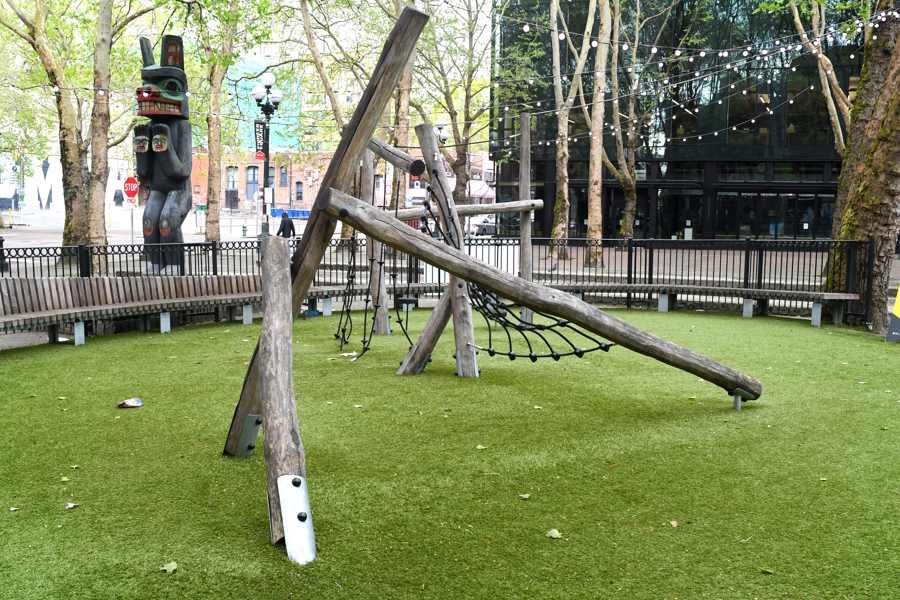 Occidental Square playground Pioneer square family activities