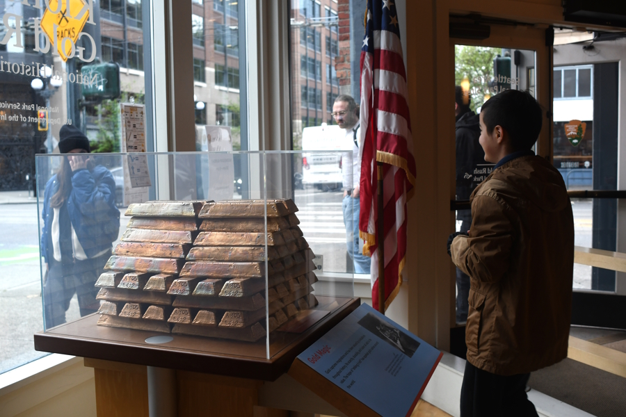 Klondike Gold Rush Museum replica gold bars Pioneer square family activities