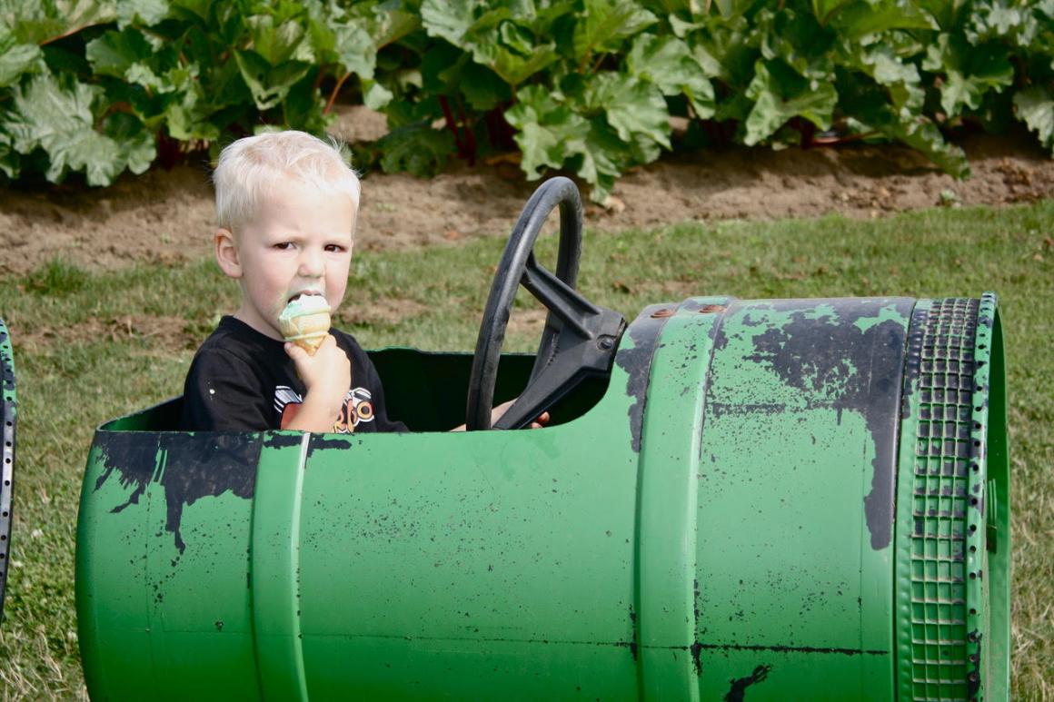 A young visitor enjoys an ice cream treat at Lynden's City Park’s Million Smiles Playground