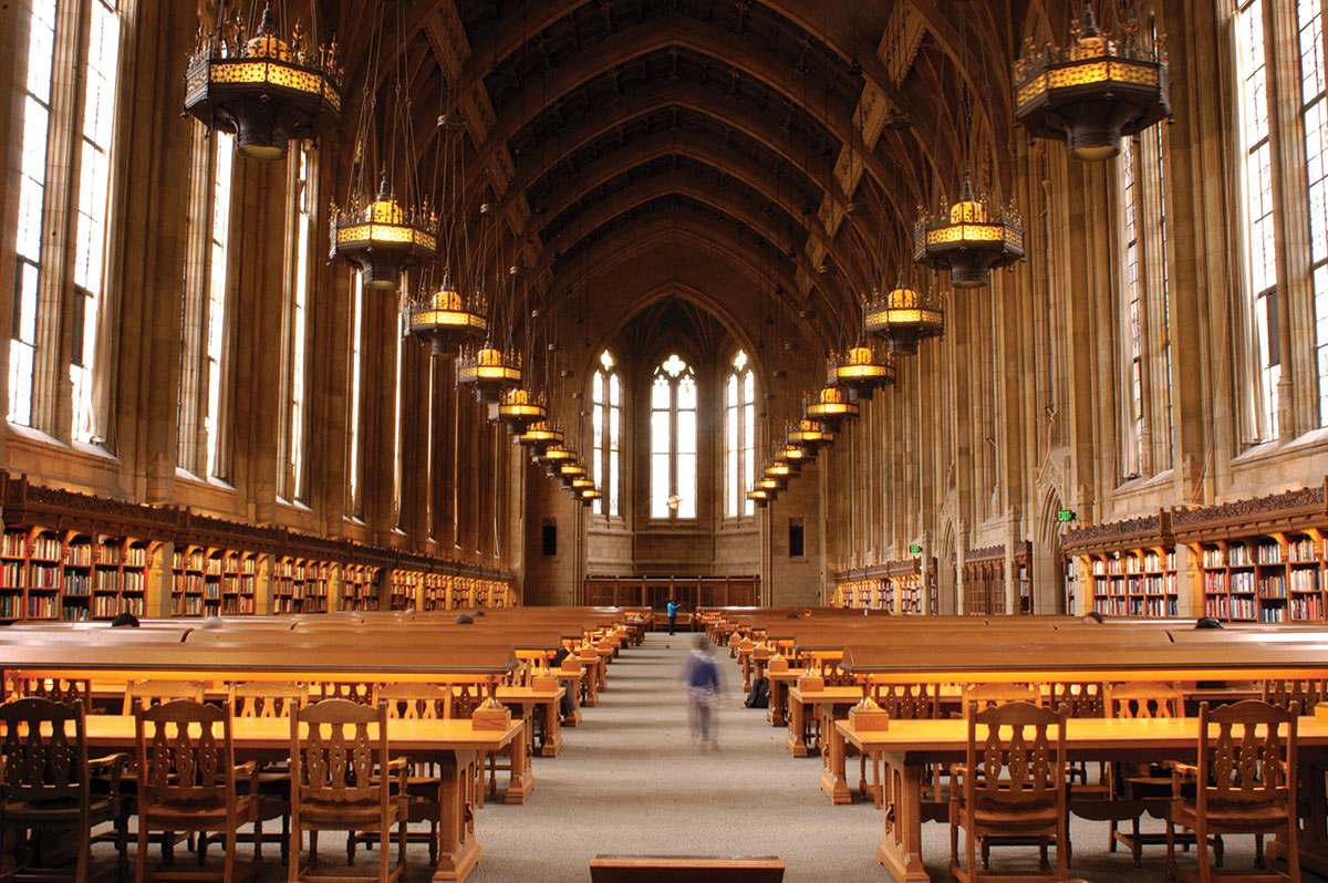Hogwarts-style Suzzallo Library on the University of Washington campus