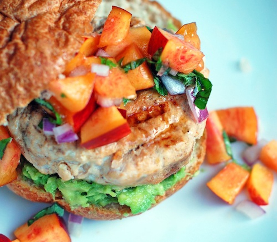 peach salsa summer burger recipe