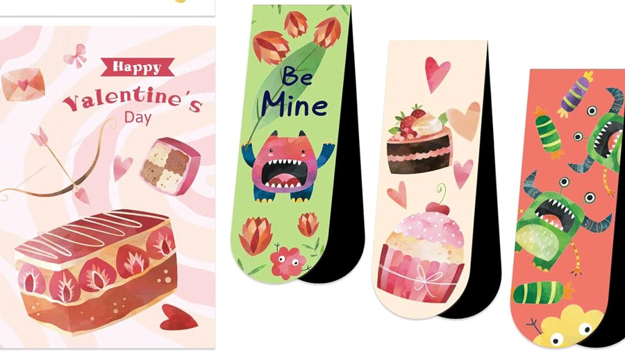 magnetic valentines books marks are an easy gift for kids to give to classmates
