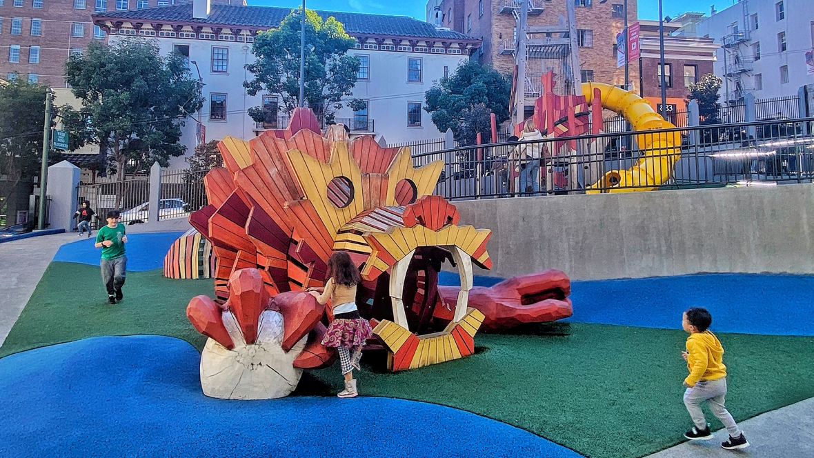 dragon play structure at a park in San Francisco