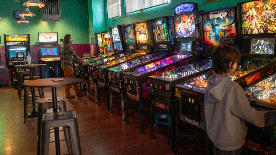 arcade games at Georgetown Pizza and Arcade in Seattle, a family-friendly pizza place