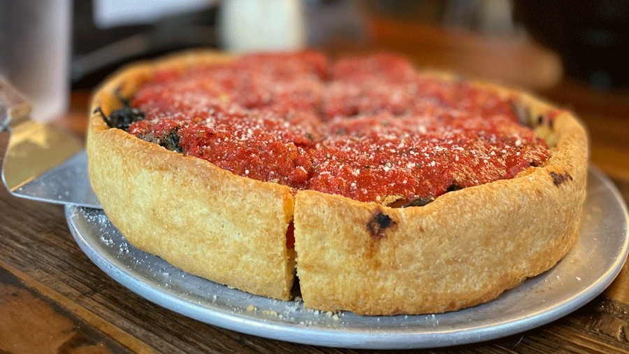 deep dish pizza in Seattle form West of Chicago Pizza Company