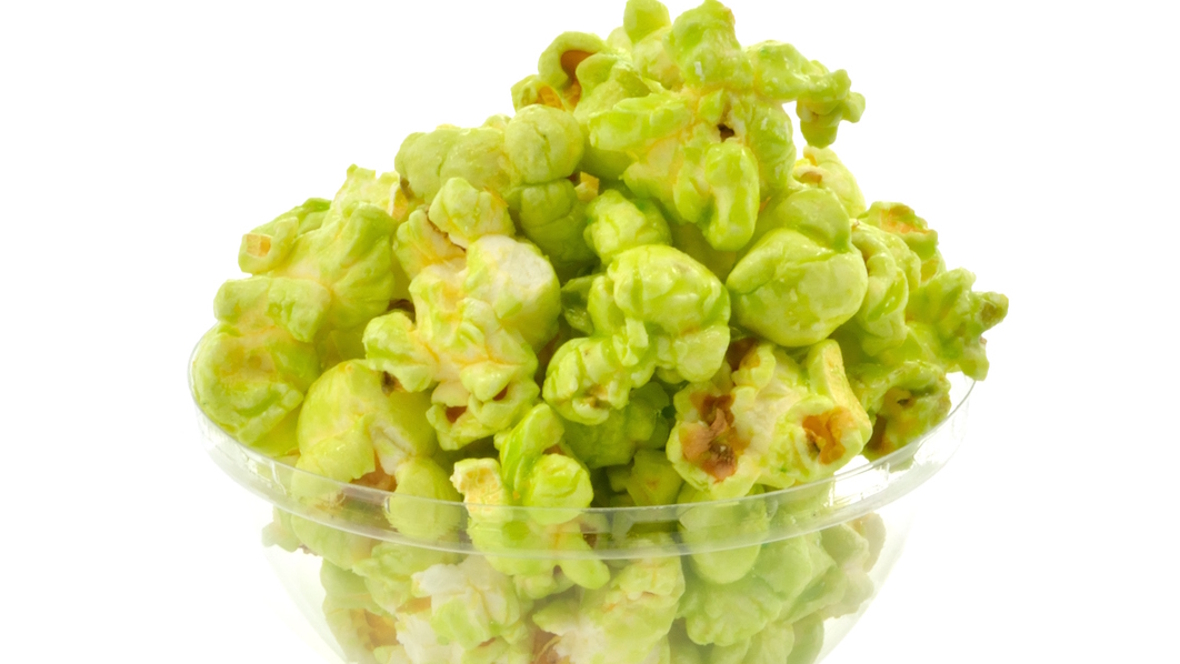 green popcorn ball