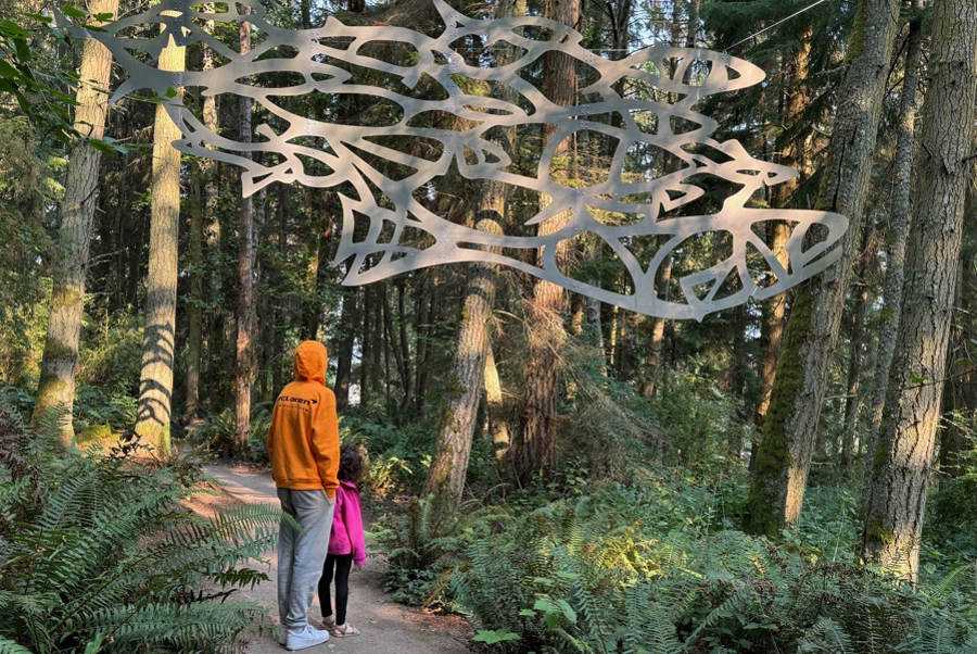 One of the many sculptures at Price Sculpture Forest on Whidbey