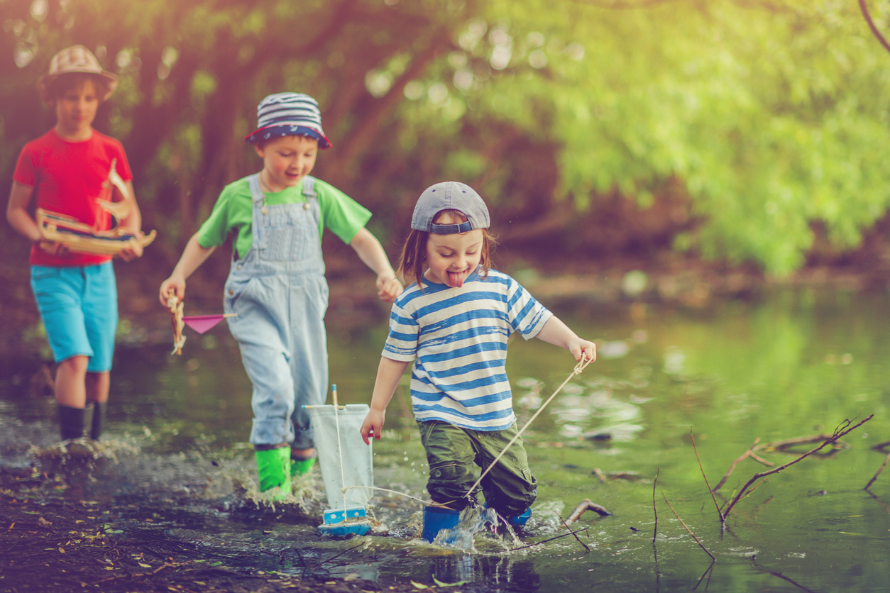 Kids playing in the water
