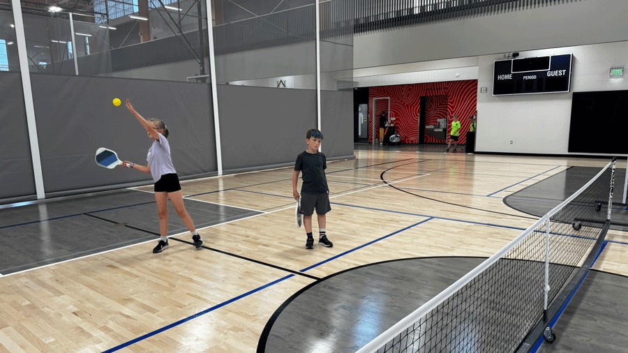Kids playing pickleball at the new Gig Harbor rec center