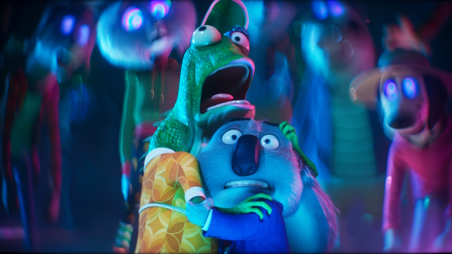 A still shot from the musical short Sing: Thriller on Netflix