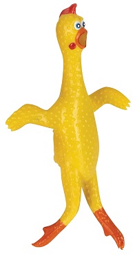 Yellow rubber chicken