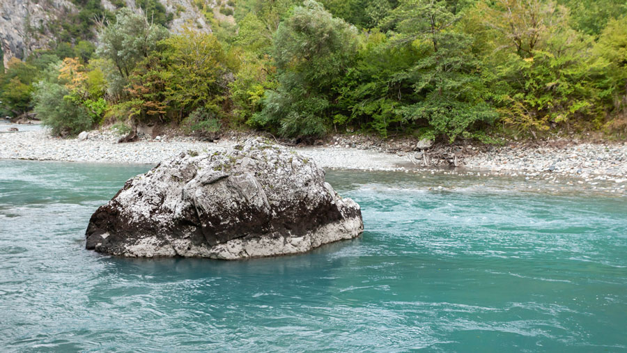 boulder in a river near Darrington