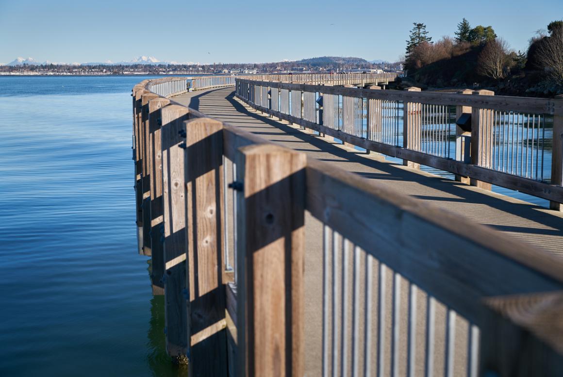 Taylor Street Dock boardwalk to Boulevard Park in Bellingham Washington