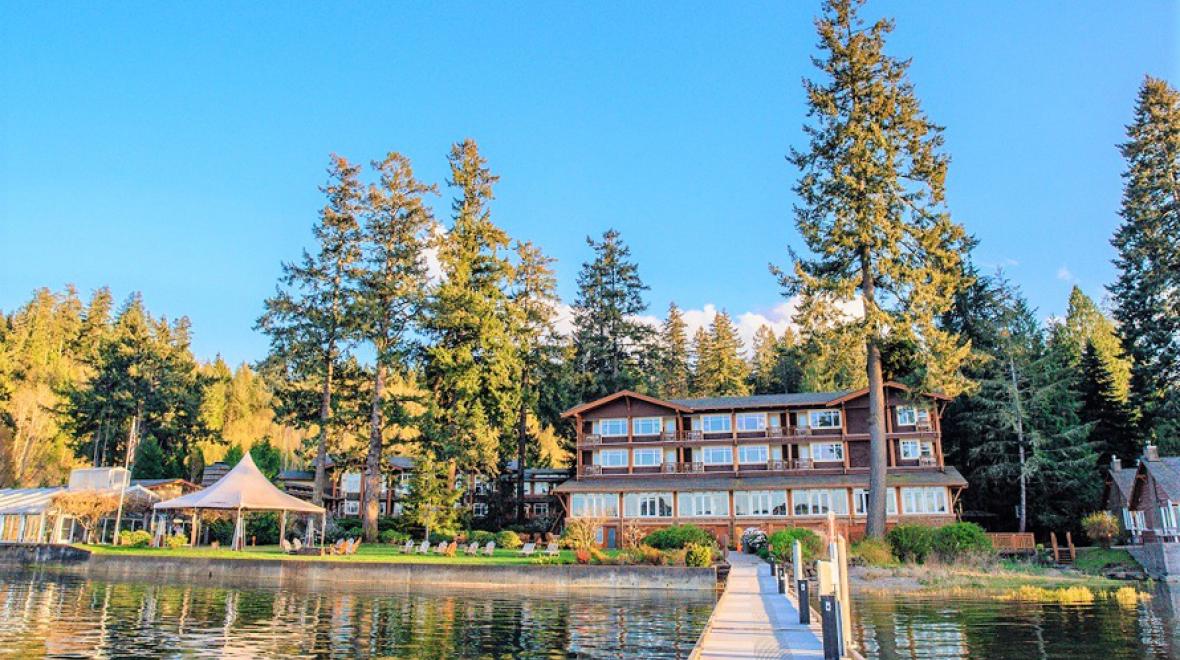 Water view onto Alderbrook Resort & Spa