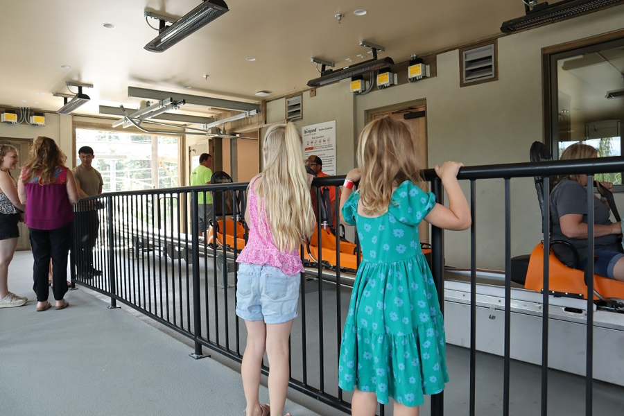Waiting in link for the coaster at the Leavenworth Adventure Park
