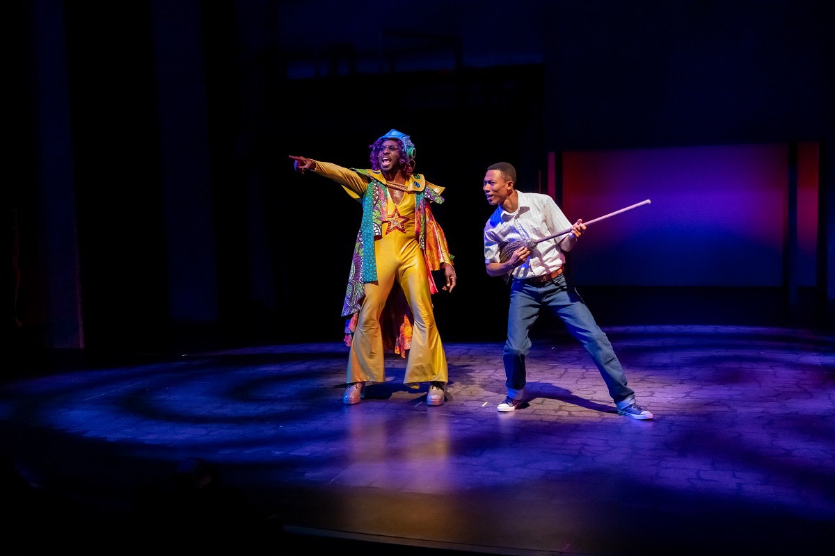 Actors Cedric Lamar and Brandon L. Smith portray J Sonic and Jimi in "The Boy Who Kissed the Sky," a Seattle Children's Theatre world premiere inspired by the childhood of Jimi Hendrix